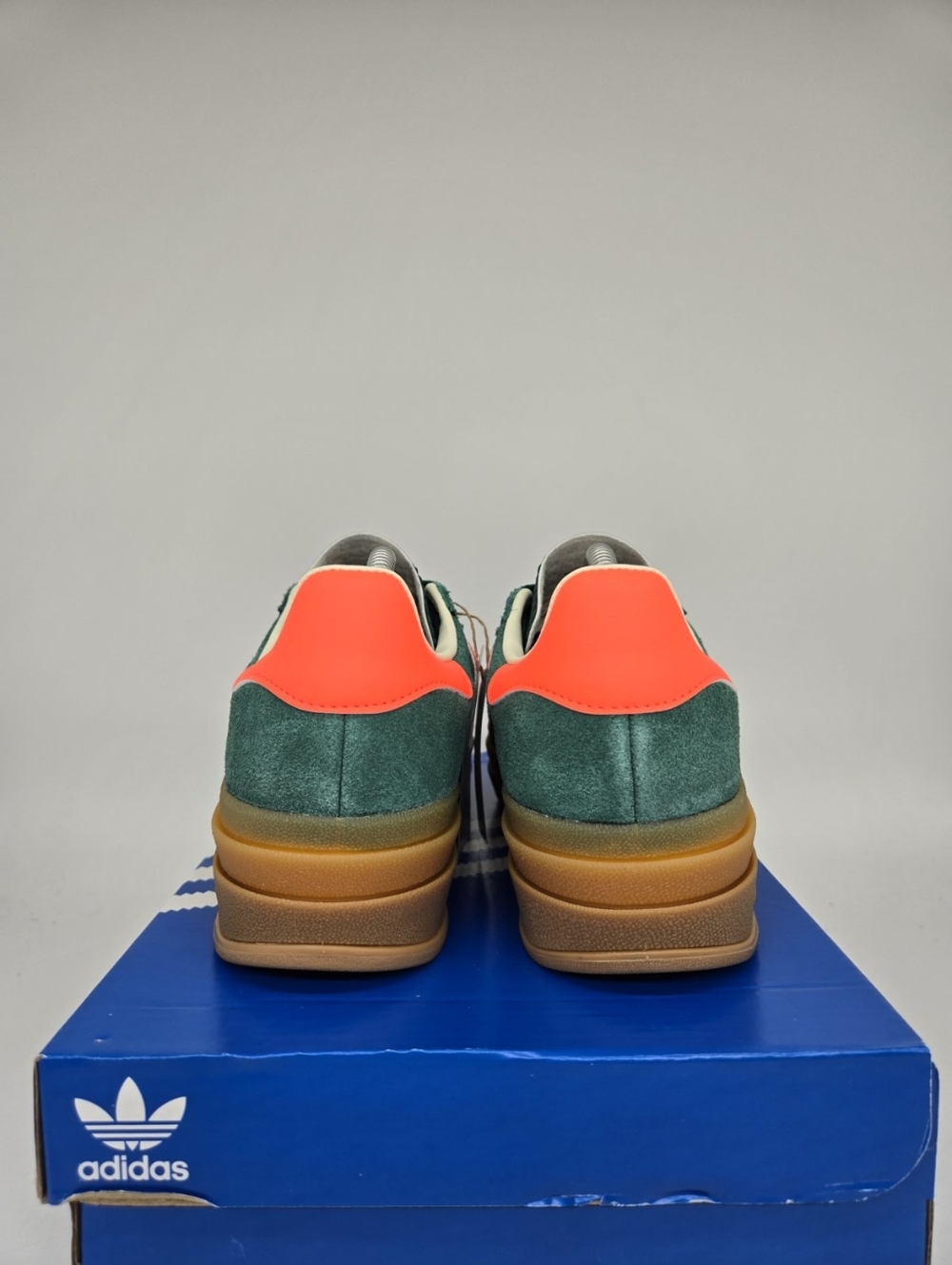 Adidas Gazelle Bold JQ7408 Collegiate Green Signal Coral Girls Shoes Size 7 - Picture 4 of 8